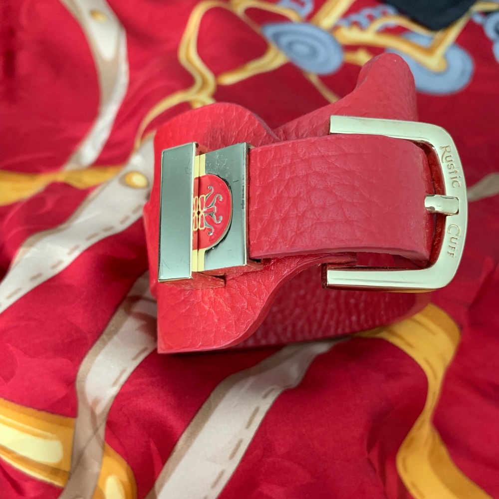 Rustic Cuff red leather wrap
